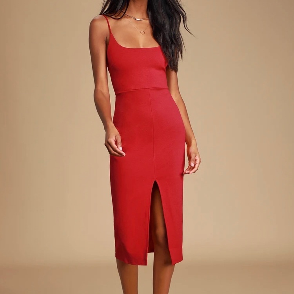 NWT! Red Bodycon Midi Dress 🔥